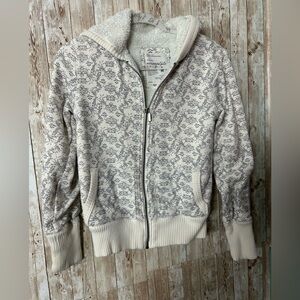 Vintage Y2K Aeropostale M Sherpa fur lined hoodie sweatshirt jacket grun…